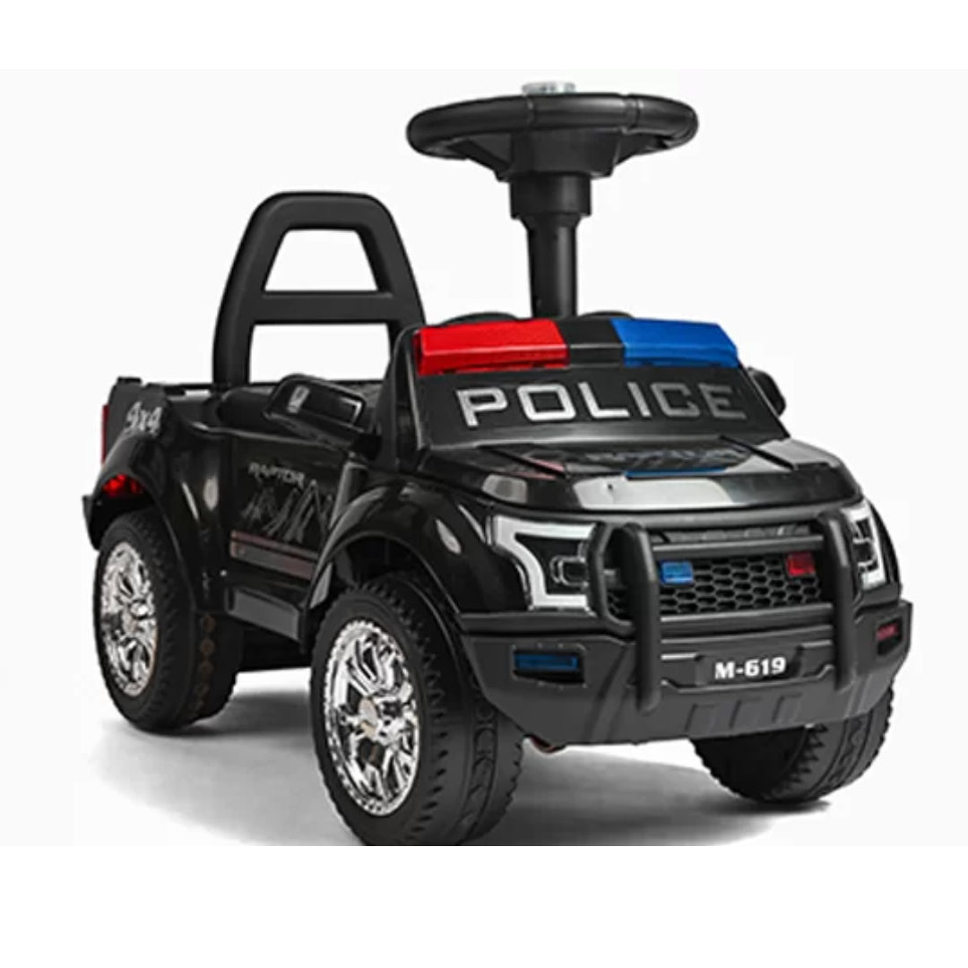 Kids Police Raptor Ride-On Push Car with Lights & Sounds – M-619 Toddler Foot-to-Floor Toy