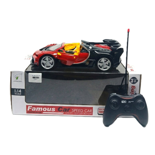 1:14 Scale Remote Control Supercar - High-Speed RC Sports Car with Openable Doors, Two-Tone Racing Design & 2.4GHz Controller - Red/Black