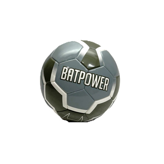 BATPOWER Professional Training Soccer Ball – High-Gloss Synthetic Leather, Size 5 – Grey & Charcoal Geometric Design