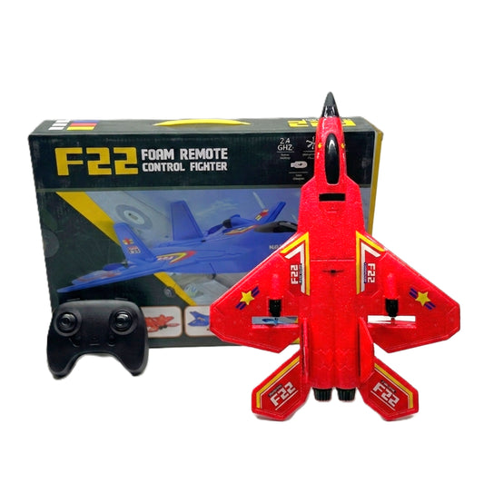 F-22 Raptor Remote Control Fighter Jet – 2.4GHz EPP Foam RC Airplane, Easy-to-Fly Stunt Aircraft for Kids & Beginners (Red)