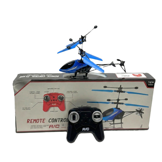 2-Channel Rechargeable Remote Control Mini Helicopter with Infrared Sensor - Blue