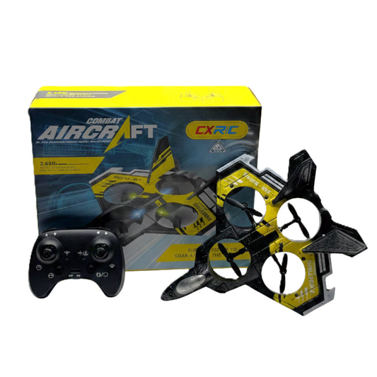 CXRIC Combat Aircraft 2.4GHz Remote Control Drone – High-Speed Stealth Fighter Quadcopter with LED Lights, 6-Axis Gyro, and Easy-to-Fly Stunt Modes for Kids & Adults