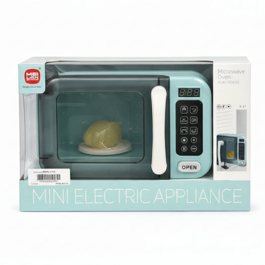 Mei Lian Kids' Mini Electric Microwave Oven Toy - Teal Blue Play Kitchen Appliance