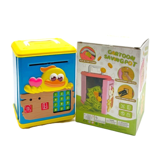 Kids' Cartoon Digital ATM Piggy Bank – Electronic Password & Fingerprint Sensor Money Saving Box for Boys and Girls