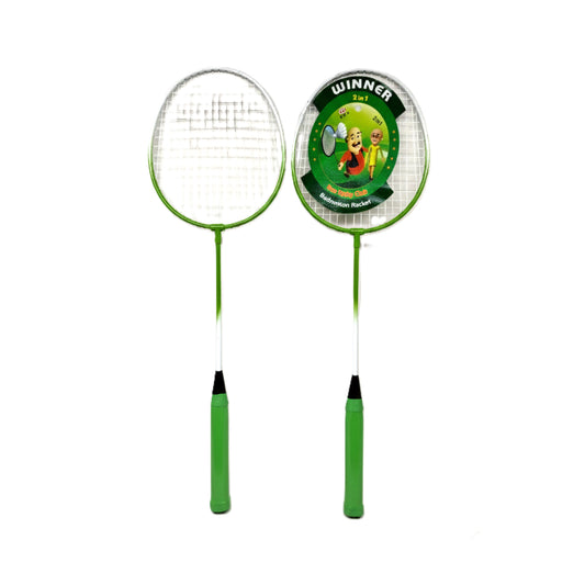 Winner 2-in-1 Badminton Racket Set for Kids & Beginners – Lightweight Durable Alloy Frame, 2-Player Starter Kit with Green Gradient Design