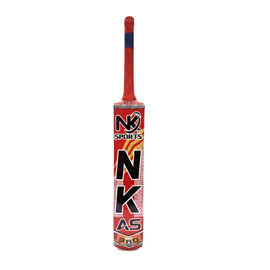 NK Sports AS 360 Professional Tape Ball Cricket Bat | 35-Inch Full Size | 4.5" Extra Wide Blade & 1" Power Stroke | Light Weight Hard Hitter | Red Edition