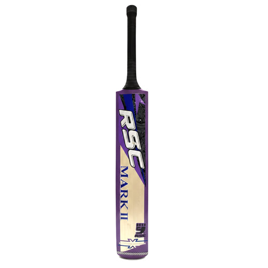 RSC Mark II Professional Tape Ball Cricket Bat | 35-Inch Full Size | 4.5" Extra Wide Blade & 1" Power Stroke | Premium Wood Hard Hitter | Purple Edition