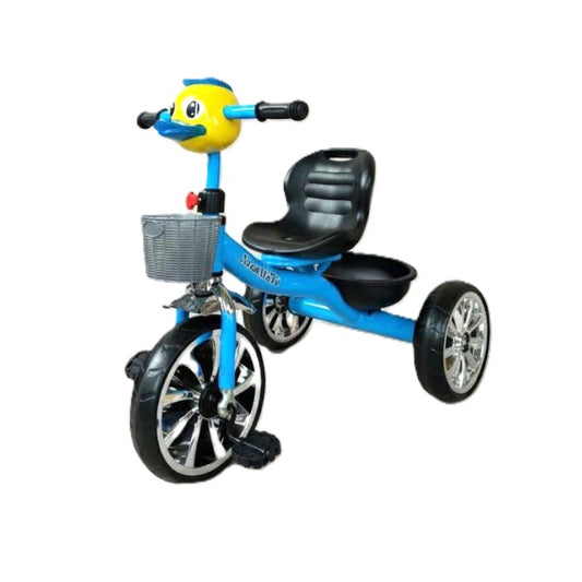 Kids' Musical Duck Tricycle with Front Basket & Storage – Blue Toddler Trike with Lights and Non-Slip Wheels