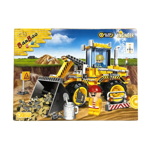 BanBao Engineer Series Construction Toy Set – 2-in-1 Front Loader & Excavator Building Blocks for Kids Ages 5+