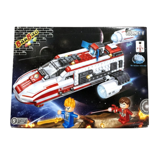 BanBao Journey V Space Exploration Building Set – Galactic Starship Interceptor with 2 Astronaut Mini-Figures – STEM Toy for Kids