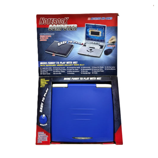 20-in-1 Kids Educational Notebook Computer – Interactive Learning Toy Laptop with Mouse, 20 Activities & Games, Alphabet, Numbers, and Music – Blue