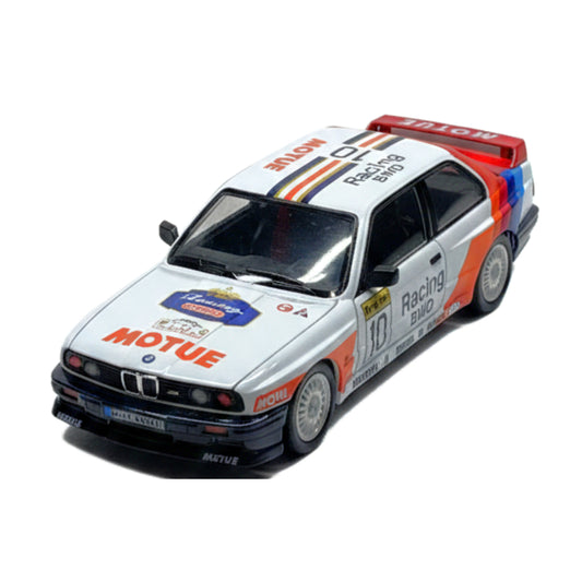 1:24 Scale BMW M3 (E30) Die-Cast Racing Model – Retro "Motue" Livery Touring Car with Gold Mesh Rims