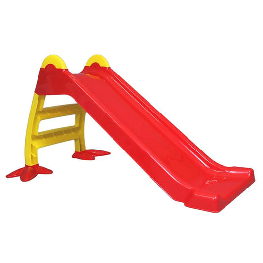 Kids’ First Folding Slide – Durable Plastic Indoor & Outdoor Toddler Playset (Red/Yellow)