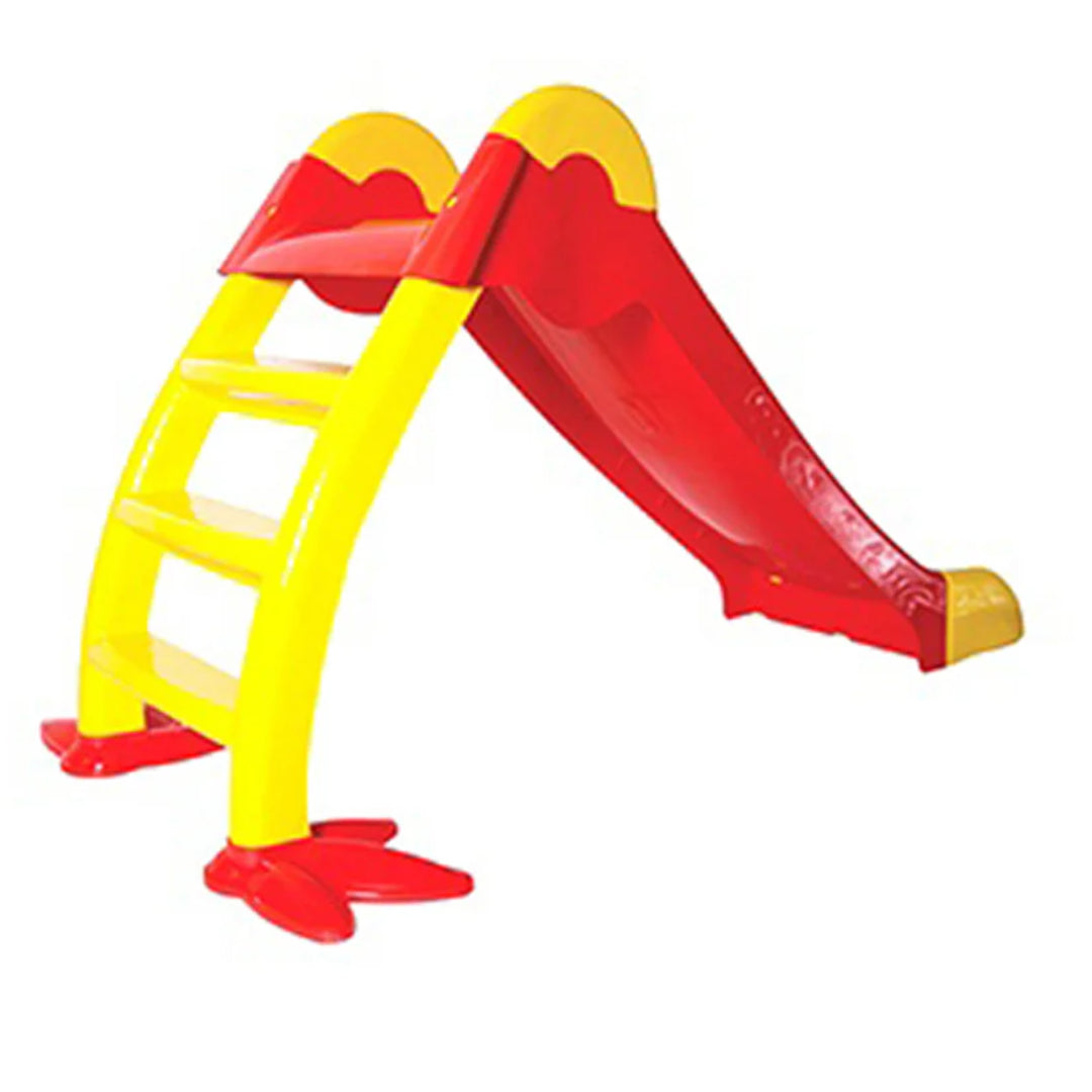 Premium Folding Indoor/Outdoor Kids' Slide – Durable Plastic Playground Slide for Toddlers (62" Length, Red & Yellow)