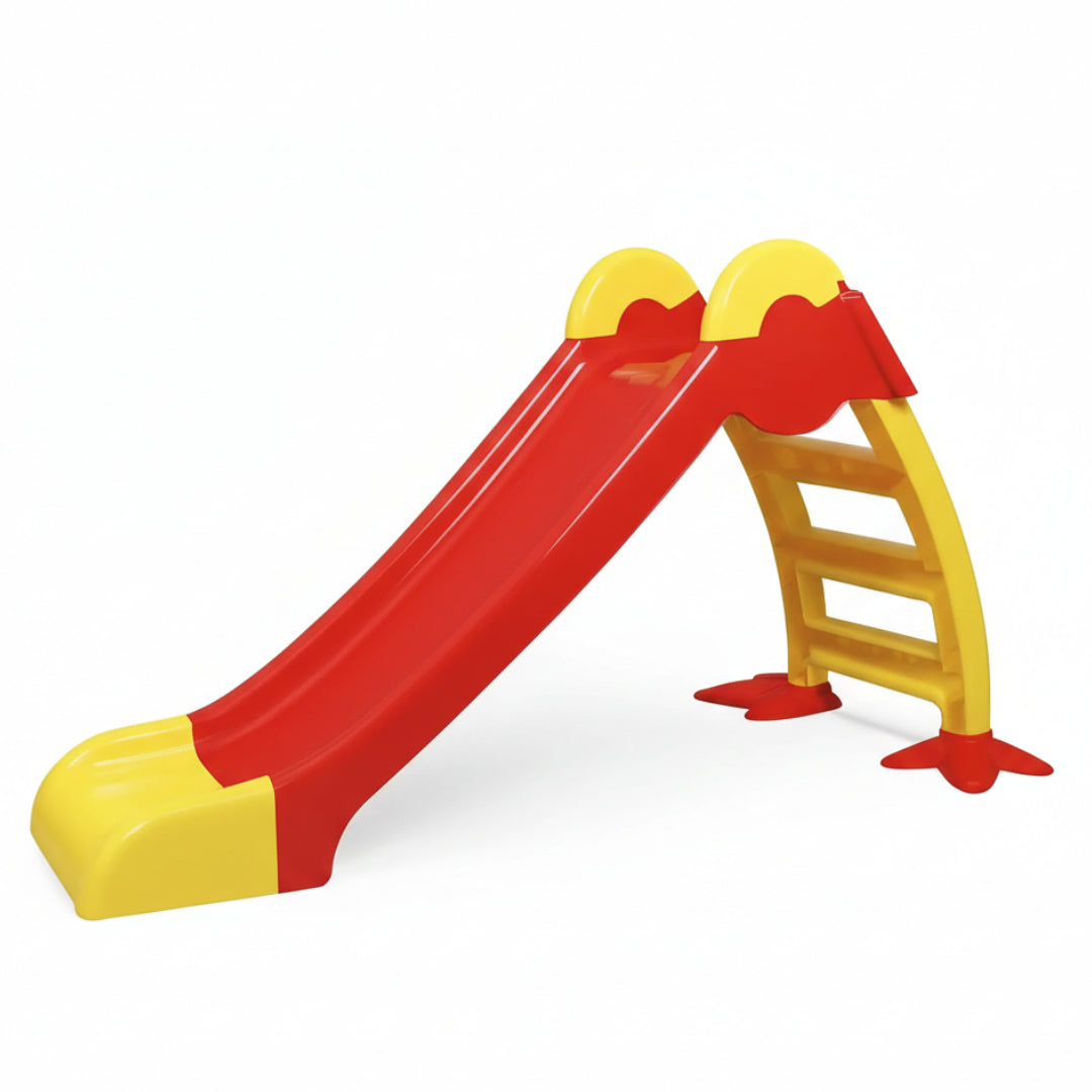 Premium Folding Indoor/Outdoor Kids' Slide – Durable Plastic Playground Slide for Toddlers (62" Length, Red & Yellow)