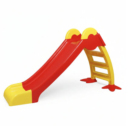Premium Folding Indoor/Outdoor Kids' Slide – Durable Plastic Playground Slide for Toddlers (62" Length, Red & Yellow)