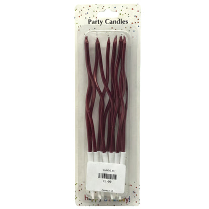 12-Pack Spiral Birthday Candles - Long Metallic Wavy Cake Candles for Parties, Anniversaries & Weddings