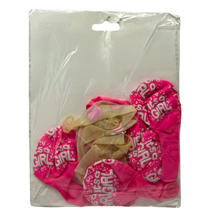 10-Piece Gender Reveal Balloon Set – "It’s a Boy" or "It’s a Girl" Confetti & Latex Balloon Bouquet for Baby Showers