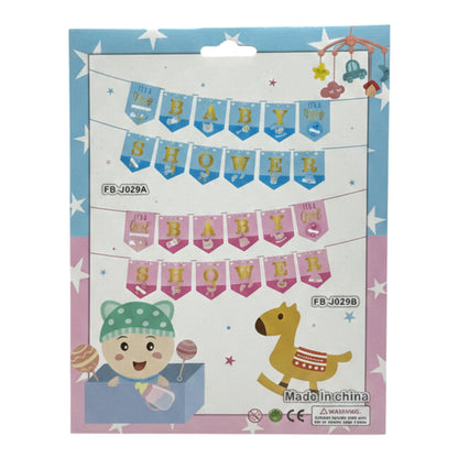 Premium Baby Shower Banner Set – "It's A Boy" or "It's A Girl" Gender Reveal Party Bunting – Gold Foil Lettering Flag Garland with Ribbon – Pink & Blue Nursery Decorations