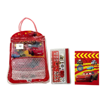 Disney Cars 7-Piece Stationery Set for Kids – Includes Carry Bag, Notebook, Pencils, Ruler & More – Perfect School Supplies or Birthday Party Favor