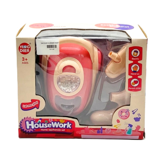 Ying Dier Kids Interactive Toy Vacuum Cleaner Set – Realistic Housework Role-Play Toy with Lights, Sound, and "Dust" Beads for Toddlers Ages 3+