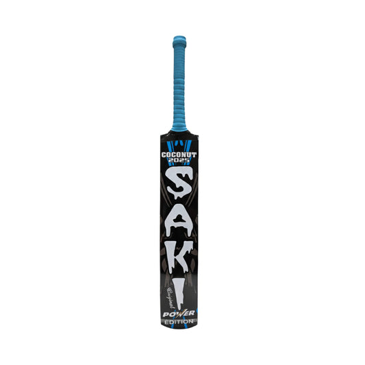 SAKI Coconut 2025 Power Edition 35" Cricket Bat – Oversized 4.5" Wide Blade & 1" Thick Stroke for Heavy Tennis Ball (Blue/Black)