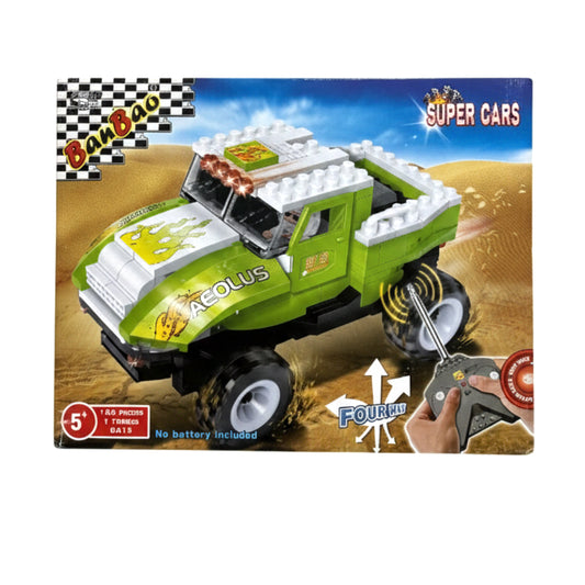 BanBao Aeolus RC Off-Road Truck Building Set – 2-in-1 Remote Control Monster Truck Brick Kit – STEM Educational Toy for Kids Ages 5+ (Green/White)