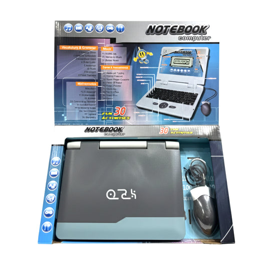 Kids' Educational Notebook Computer – 30 Learning Activities for Math, Vocabulary, and Music – Includes Working Mouse & LCD Screen