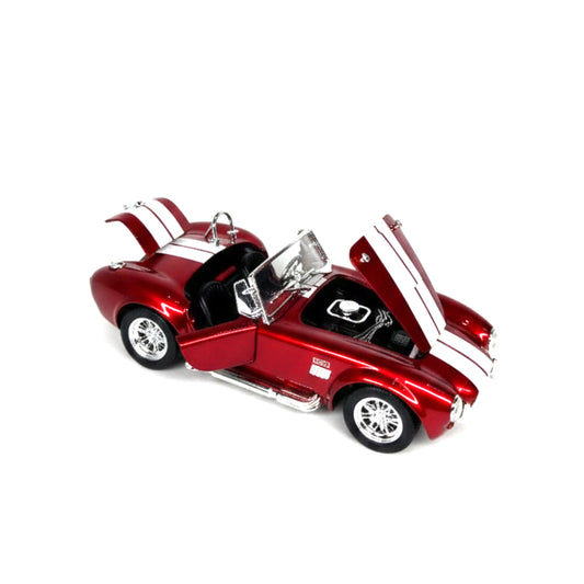 Shelby Cobra 427 S/C Die-Cast Model Car Set - 1:32 Scale Replica - Opening Hood & Doors - Blue, Black, Red, White
