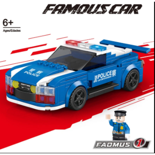 Kids' Police Car Building Kit – 242 Pcs Law Enforcement Vehicle Blocks – Model 50038