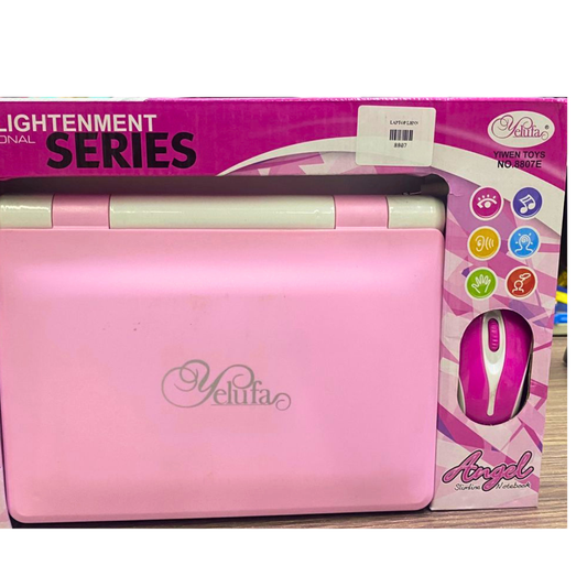 Angelo Slimline Notebook Educational Kids Laptop (Pink Edition) – Interactive 40-Activity Learning Toy Computer with Real External Mouse, Alphabet, Math & Logic Games for Girls Early Development