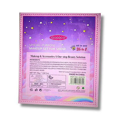 GOODCO Magical Unicorn Makeup Set - 26-in-1 Kids Beauty & Accessory Kit
