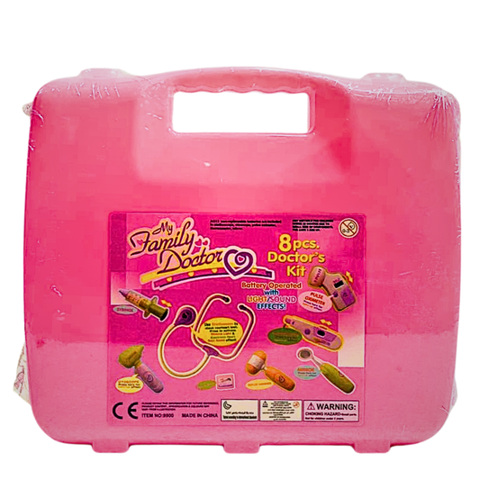 Pink Doctor Playset for Girls - Kids Medical Tool Kit in Carry Case