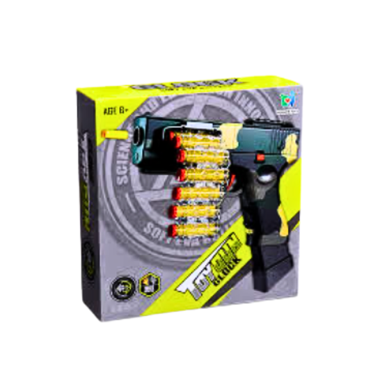Tactical Block Toy Pistol – Safe Foam Bullet Blaster with Removable Ammo Belt