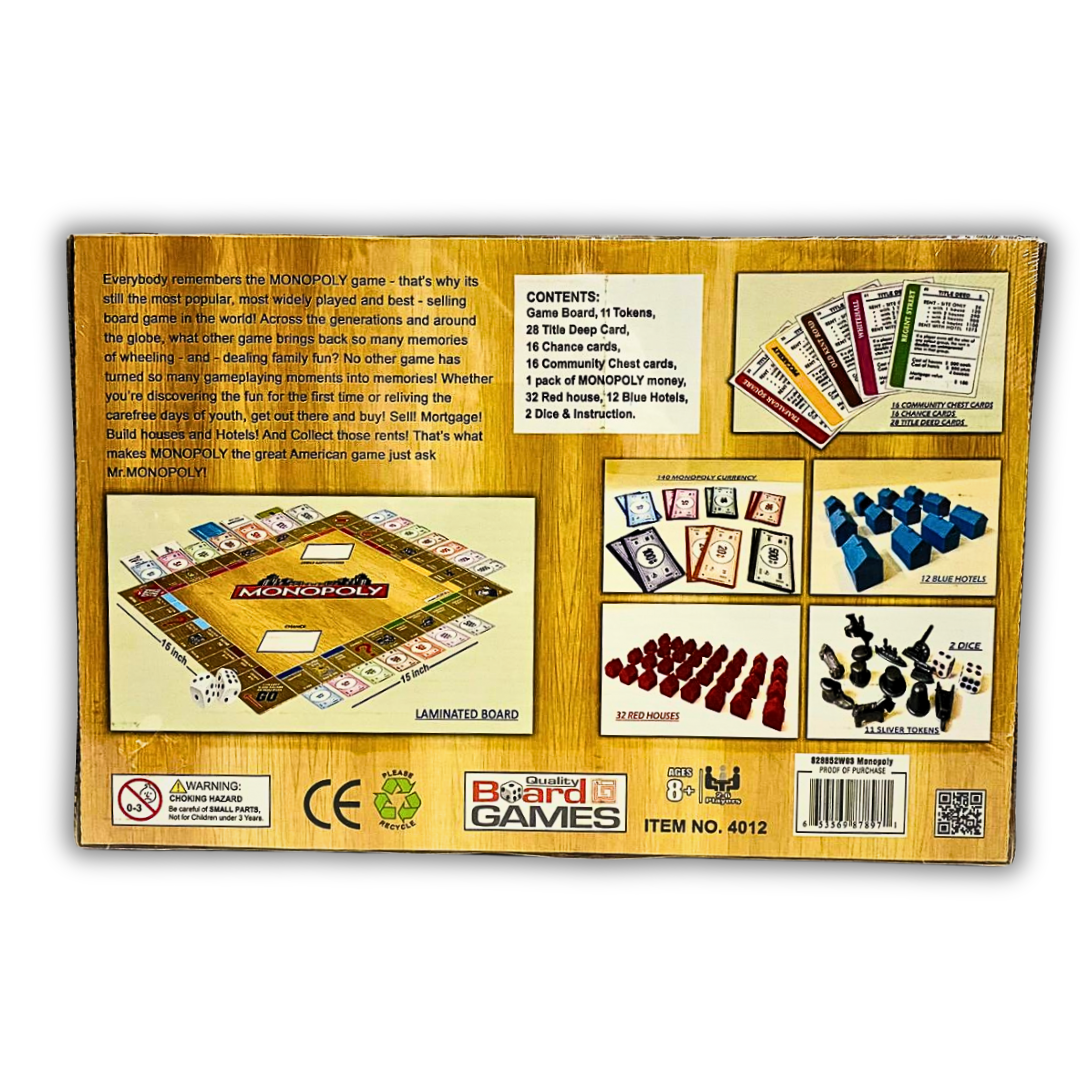 Original Monopoly Board Game - Premium Quality Family Strategy Game (Ages 8+)