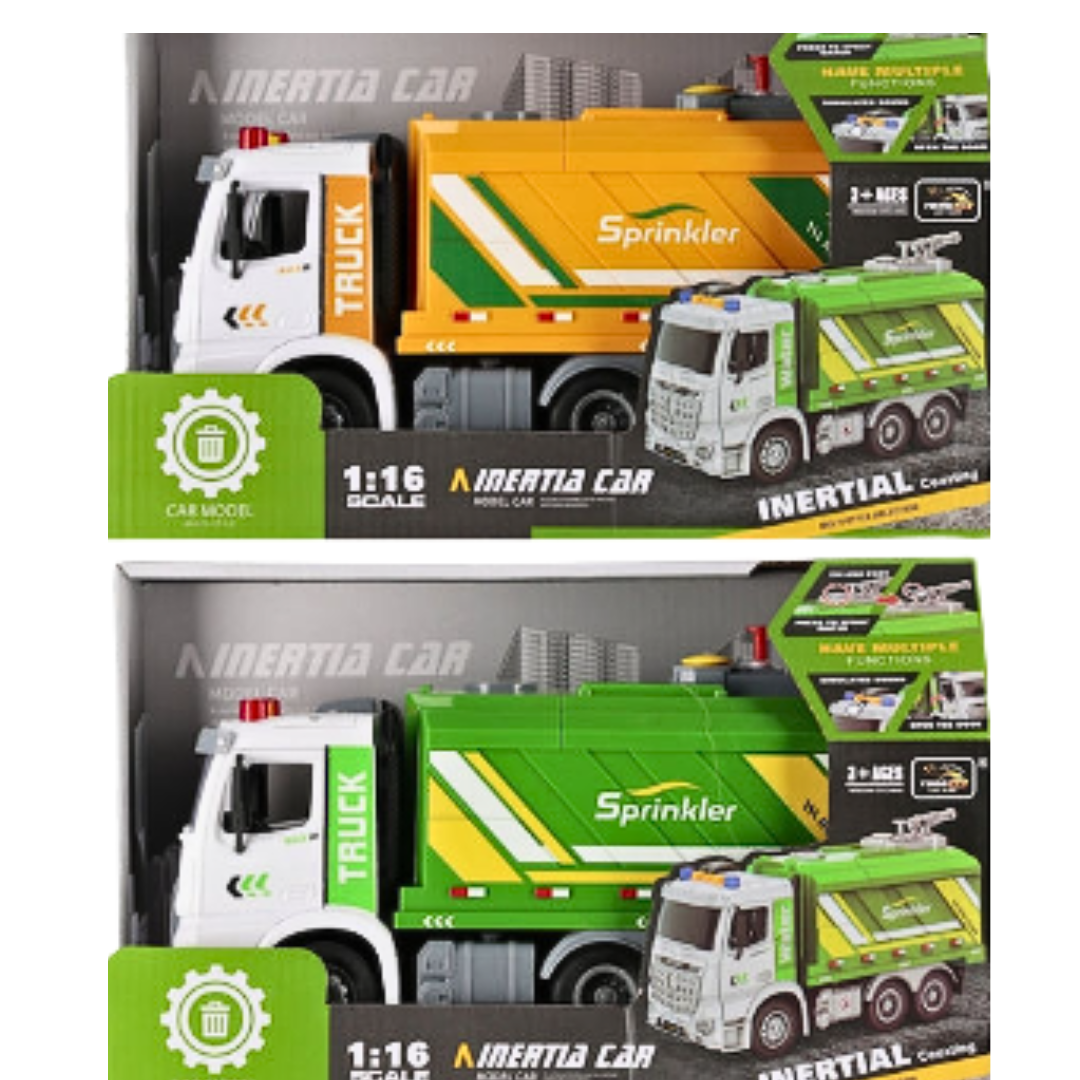 City Service Inertial Sprinkler Truck – 1:16 Scale Water Tanker Toy