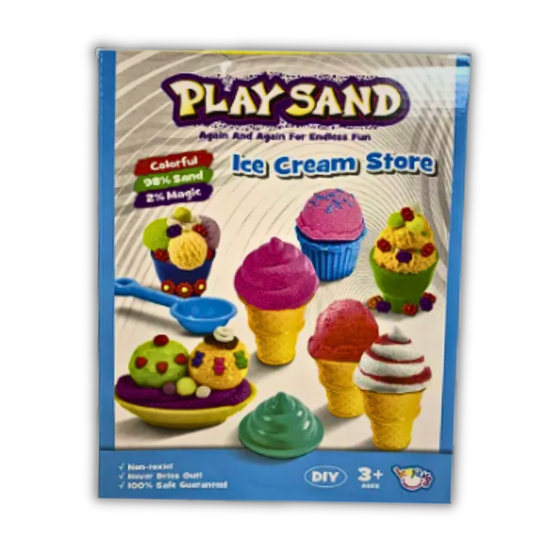 Magic Sand Ice Cream Set for Kids - Non-Toxic Sensory DIY Toy for Ages 3+