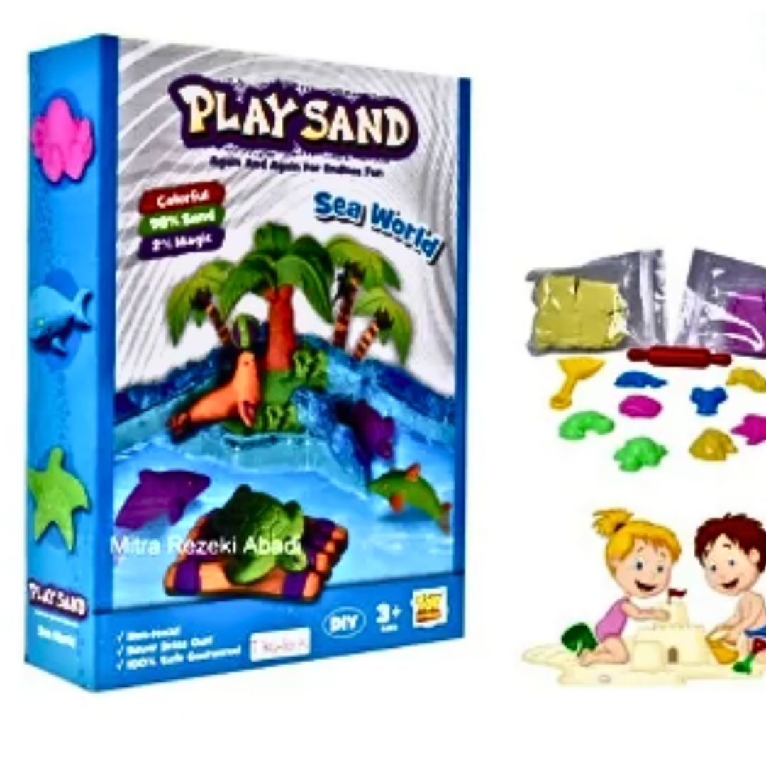 Sensory Play Sand Ocean Set - Non-Toxic DIY Sea World Toy for Ages 3+