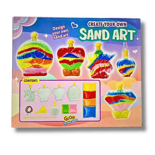 Sand Art Studio for Kids - Glow-in-the-Dark Craft Kit with 5 Fun Bottle Shapes