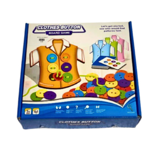 Clothes Button Board Game – Montessori Educational Lacing Toy for Kids