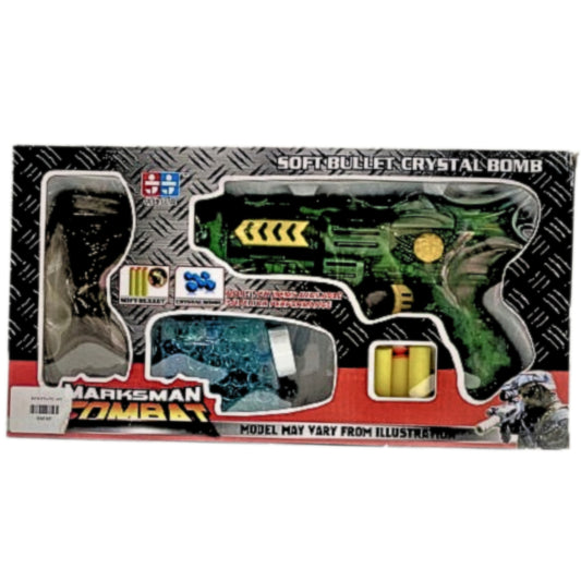 Marksman Combat 2-in-1 Blaster Gun – Dual Ammo Soft Foam Darts & Water Crystal Bullet Shooter