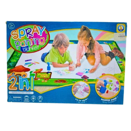 2-in-1 Kids Spray Painting Blanket & Magic Water Doodle Mat