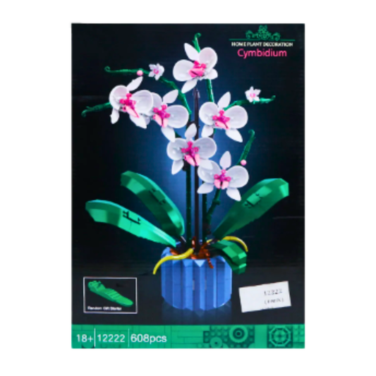 Large Orchid Flower Building Blocks – 12222 Creative Floral Display for Adults & Teens