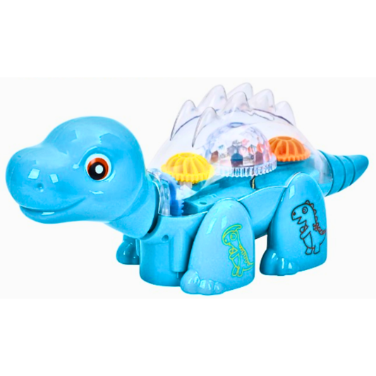 Gear Dinosaur Toy with Colorful LED Lights – Interactive Educational Dinosaur for Toddlers 3+