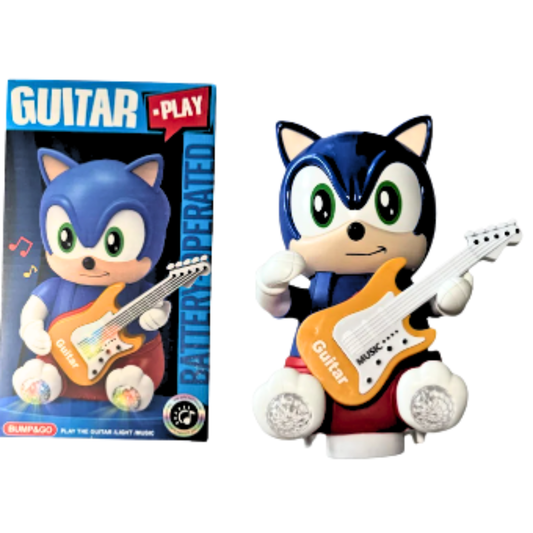 Electric Musical Guitar Player Toy – Flashy LED Lights and Upbeat Music – 360° Bump & Go