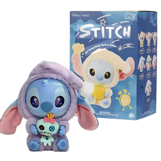 Stitch Mystery Box Miniso – Soft Plush & Vinyl Figure – "Eat Something Before Sleep" Collection