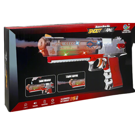 Kids Electric Toy Gun with Smoke Spray Effect – Interactive Light & Sound Gun Toy – 25cm