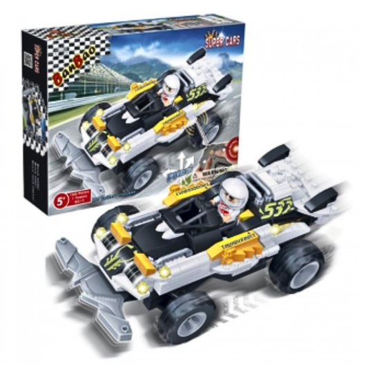 BanBao Super Cars Building Blocks Toy - Pull-Back Racing Car Set (138 Pieces) for Kids 5+