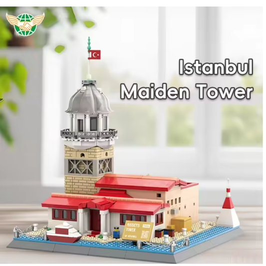 Istanbul Maiden's Tower Architecture Building Blocks Set – Historic Turkey Landmark Model Kit for Kids & Adults