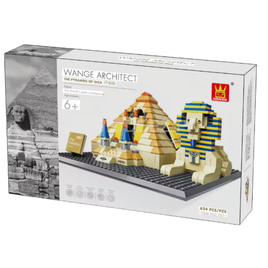 The Pyramids of Giza & Great Sphinx Architecture Building Blocks Set – 624 Piece Ancient Egypt Model Kit (Ages 6+)